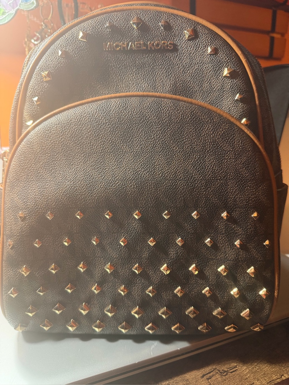 Michael Kors Black Studded Backpack. New without tags.